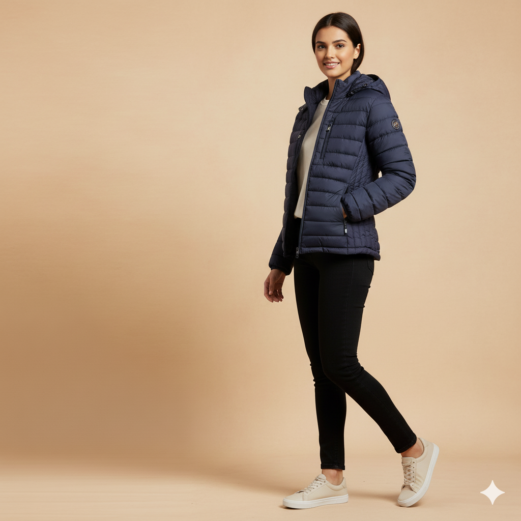 Women’s Lightweight Puffer Jacket Deep Indigo