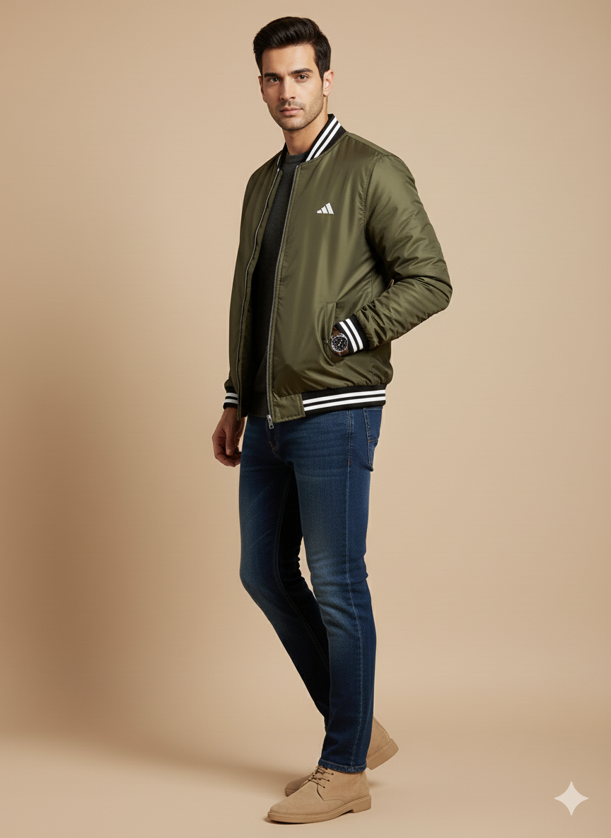 Men's Bomber Jacket - Olive Green