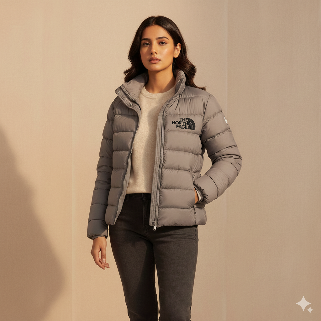 Women's Puffer Jacket -  Grey