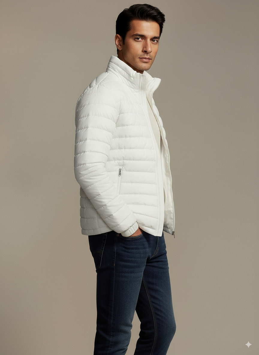 Men's Puffer Jacket - White